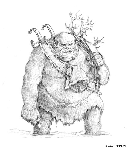 428x500 funny bigfoot drawing pencil illustration stock photo - Bigfoot Drawing