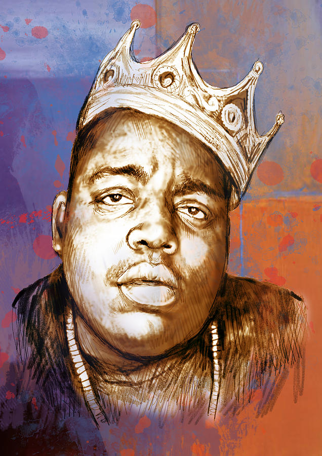 636x900 Biggie Smalls Colour Drawing Art Poster Drawing - Biggie Drawing