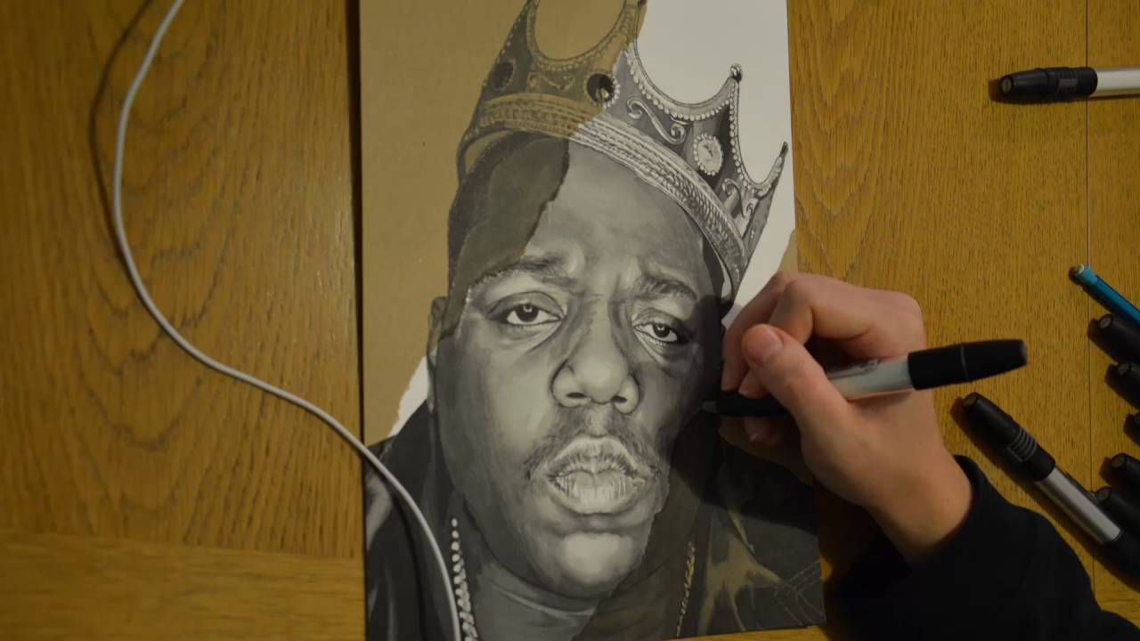 1280x720 notorious b i g portrait - Biggie Drawing