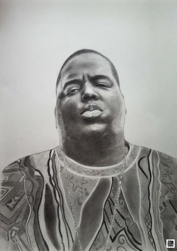 570x805 the notorious b i g original pencil drawing biggie smalls etsy - Biggie Drawing