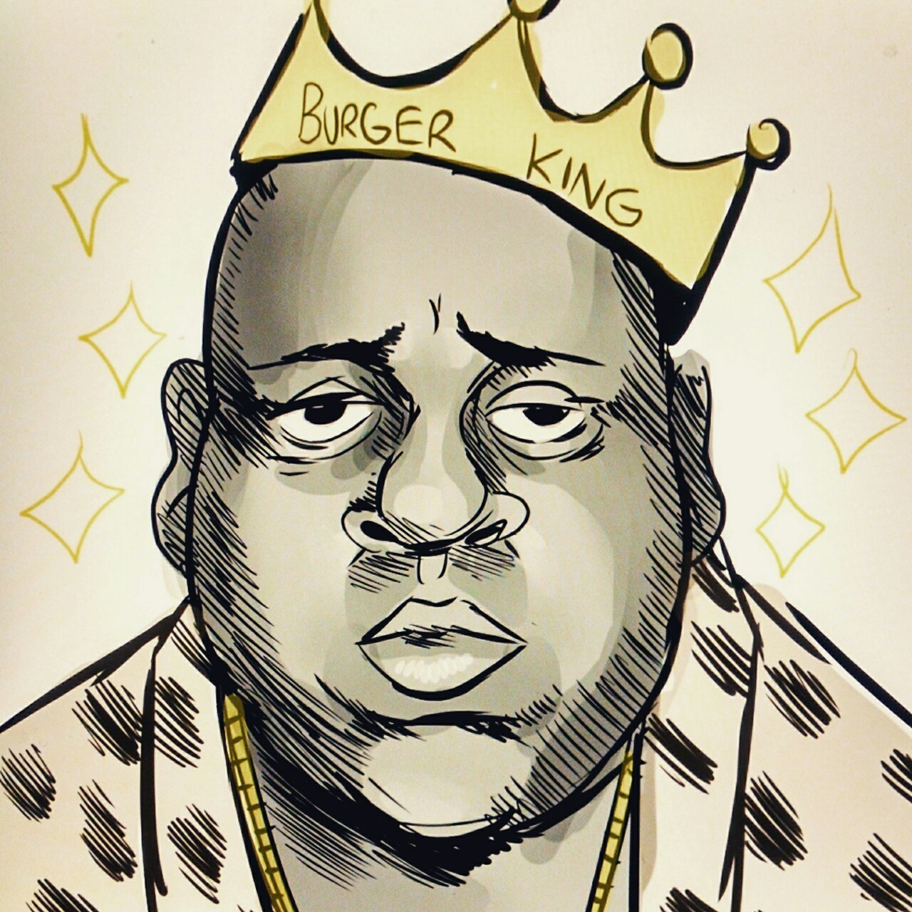 1280x1280 nikki cash on tumblr biggie smalls drawing from a drunk doodle - Biggie Smalls Drawing