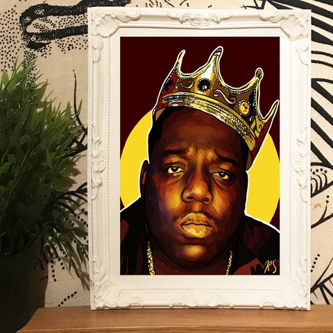 480x480 Original Digital Notorious Big Biggie Smalls Drawing - Biggie Smalls Drawing