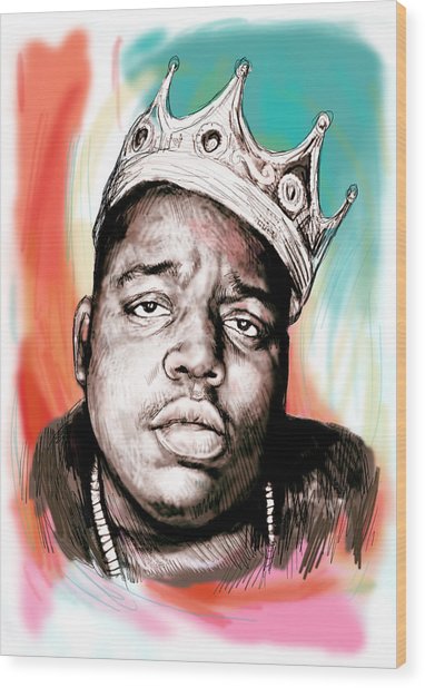 382x618 Biggie Smalls Colour Drawing Art Poster Painting - Biggie Smalls Drawing
