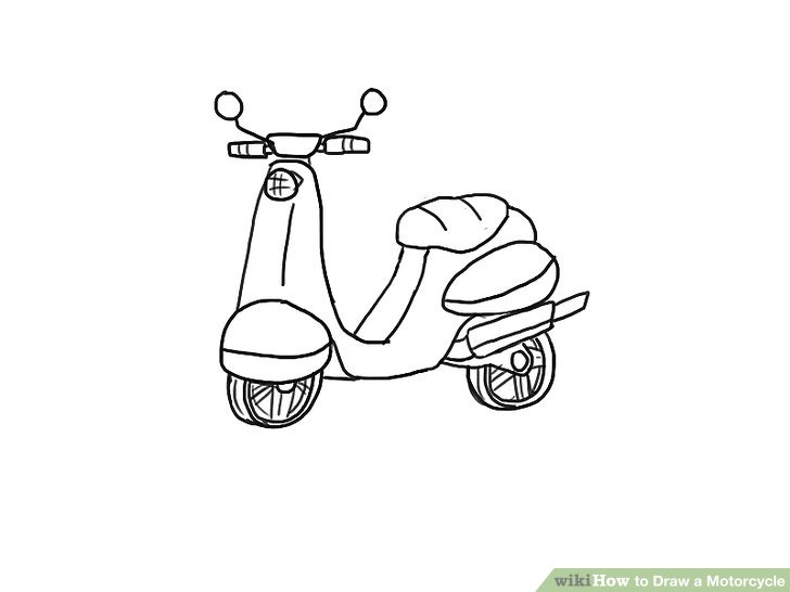 728x546 Ways To Draw A Motorcycle - Bike Cartoon Drawing