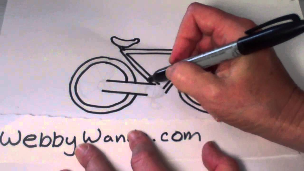 1280x720 webby wanda how to draw a cartoon bike, or bicycl - Bike Cartoon Drawing