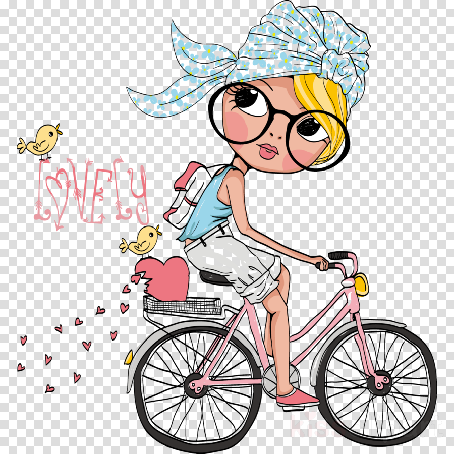 900x900 Bicycle, Drawing, Illustration, Transparent Png Image Clipart - Bike Cartoon Drawing