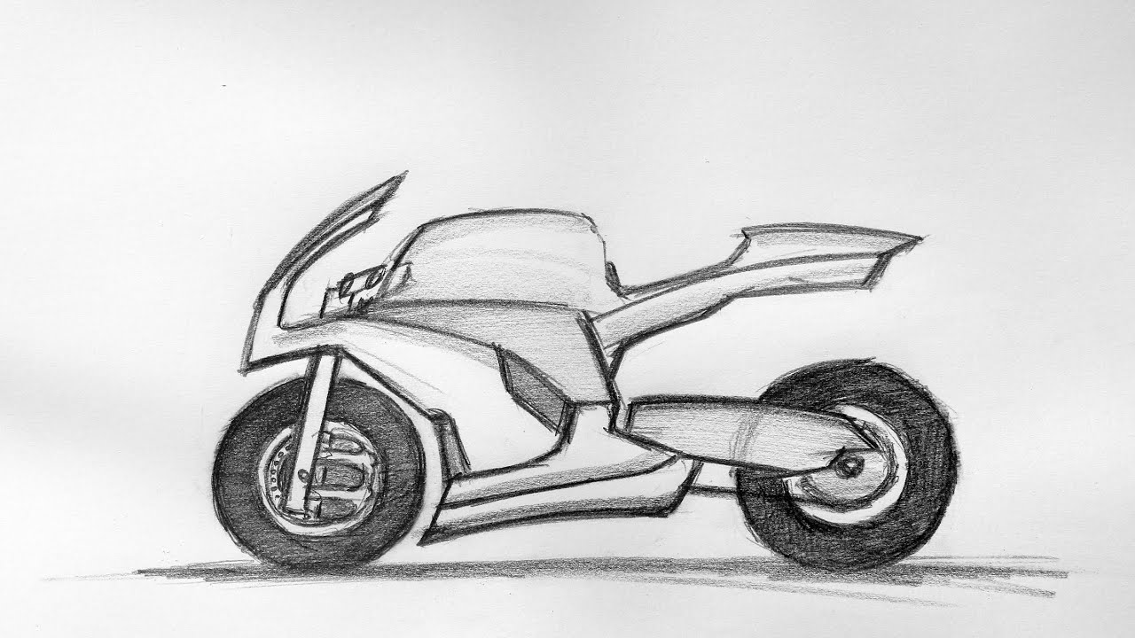 1280x720 Bike Sketch - Bike Drawing