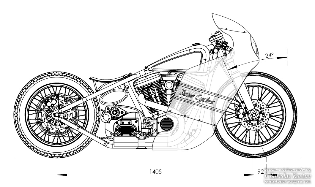 1060x630 Cad Bike Speedster Drawing Borislav Kostov - Bike Drawing