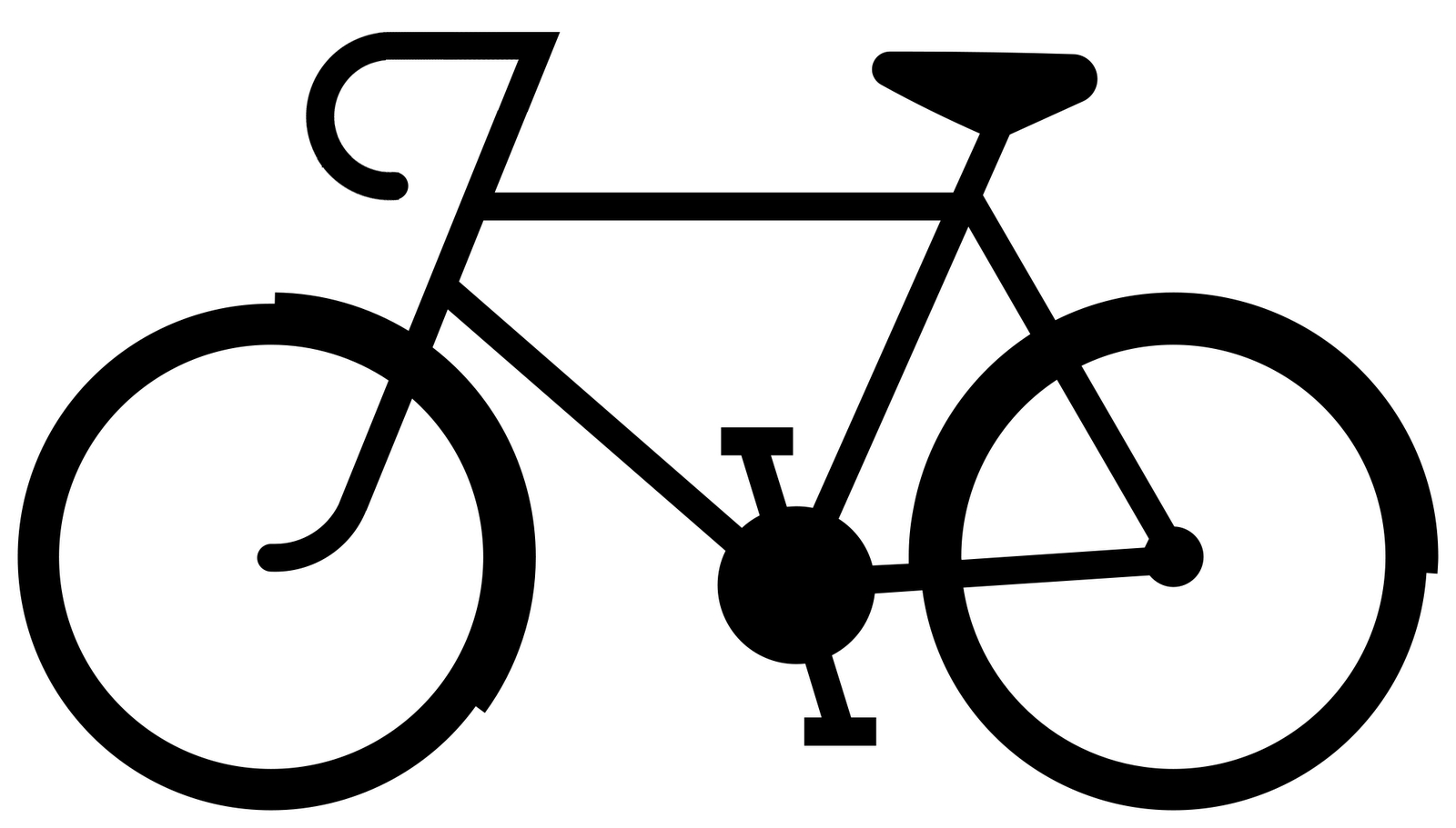 1600x911 Bicycle Drawing Basic For Free Download - Bike Drawing