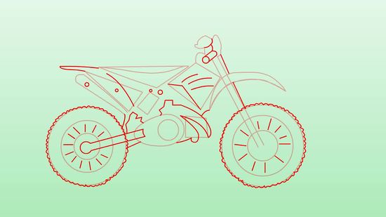 550x309 how to draw dirt bikes steps - Bike Drawing