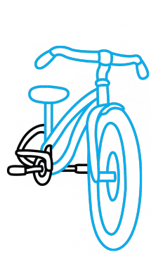 215x382 How To Draw A Bicycle For Kids, Vehicles, Easy Step - Bike Drawing For Kids