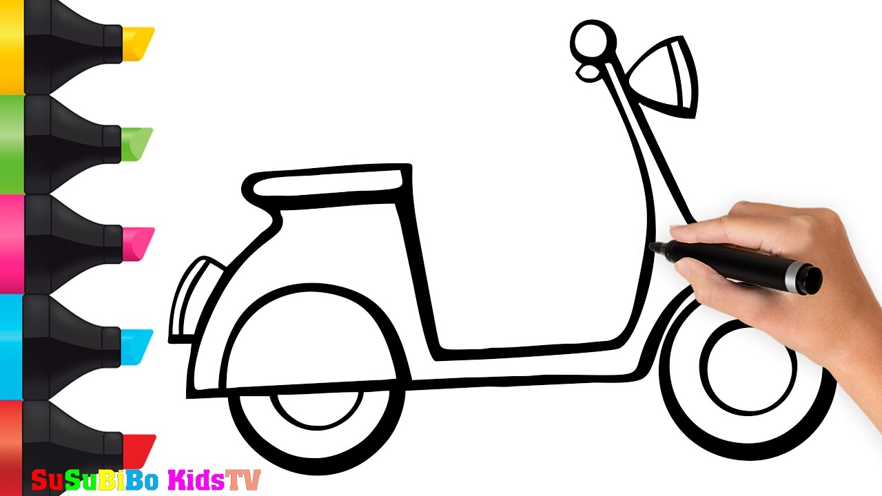 1280x720 Sketch Arts - Bike Drawing For Kids