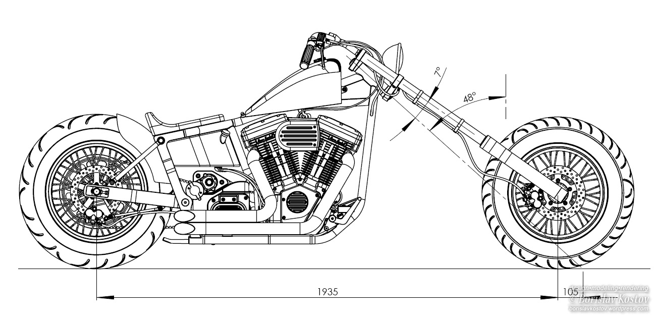 1300x630 Cad Bike Post Apocalyptic Drawing Borislav Kostov - Bike Drawing Pictures