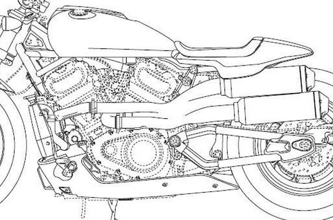 1091x721 harley davidson patent drawings reveal bike design details visordown - Bike Drawing Pictures