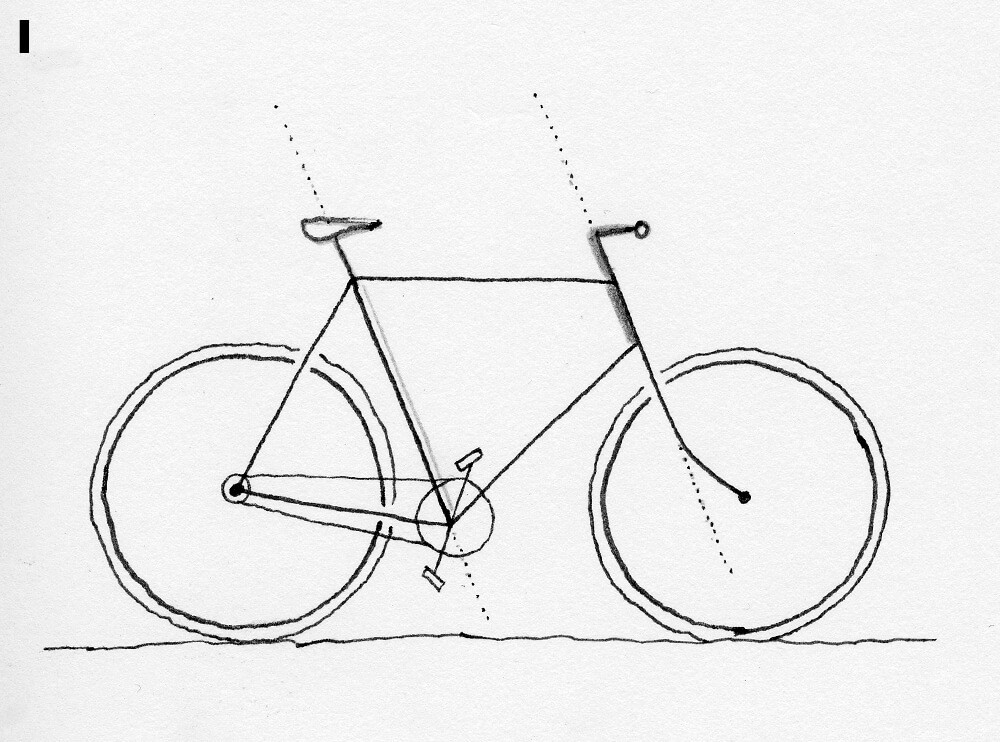 1000x742 how to draw a bicycle daniel stolle medium - Bike Drawing Pictures