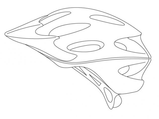 640x480 Drawn Helmet Bicycle Helmet - Bike Helmet Drawing