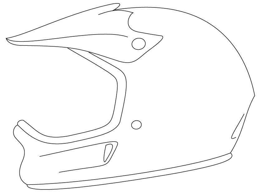 837x630  - Bike Helmet Drawing
