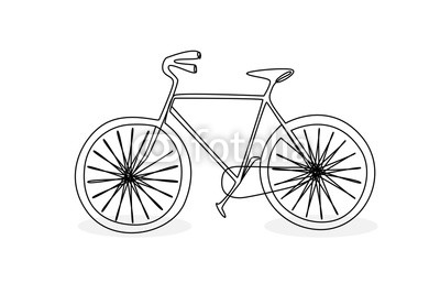 400x267 Continuous Line Drawing Of A Bicycle Doodle Style Buy Photos - Bike Line Drawing