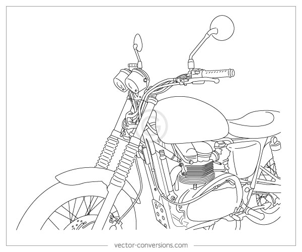 600x500 vector line drawings for manuals - Bike Line Drawing