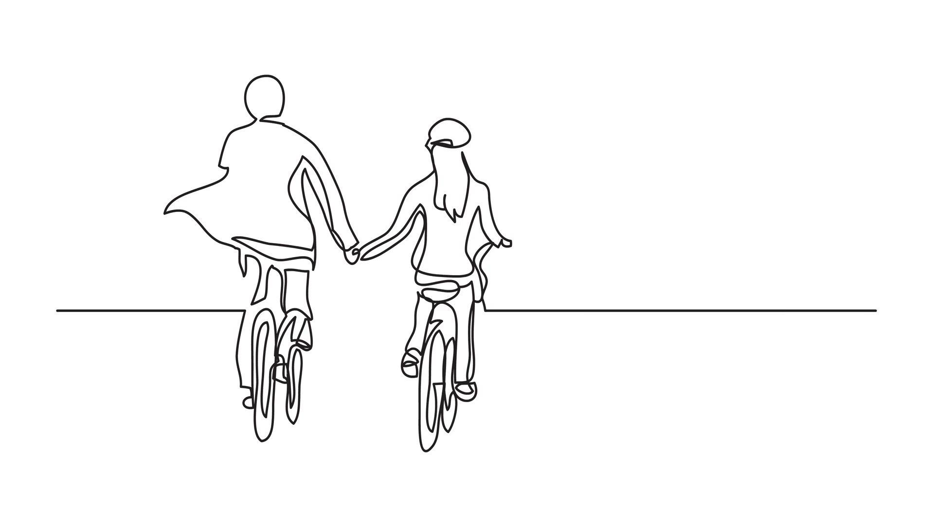 Рисование силуэта велосипеда одной линией