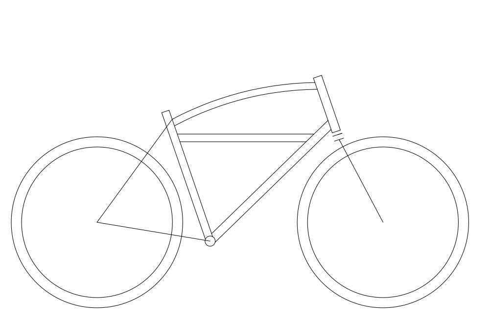 1001x657 Build A Bicycle Frame Steps - Bike Line Drawing
