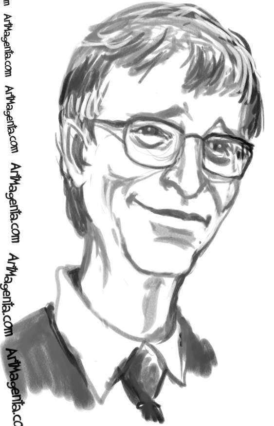 563x875 caricatures bill gates - Bill Gates Drawing