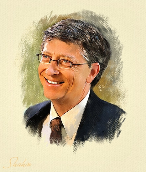 466x550 portrait of bill gates - Bill Gates Drawing