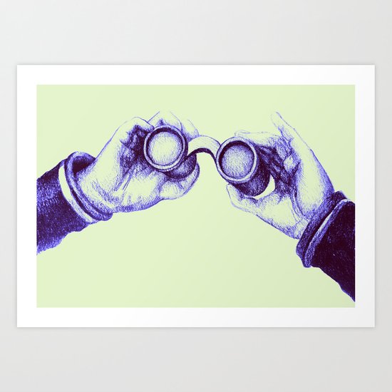 550x550 Colorful Detailed Drawing Of Hand Holding Binoculars Illustration - Binoculars Drawing