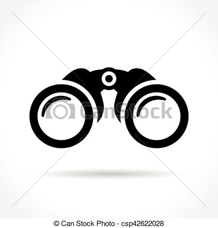 450x470 Illustration Of Binoculars Icon On White Background - Binoculars Drawing