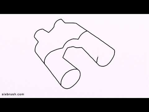 480x360 C How To Draw Cartoon Binocular Step - Binoculars Drawing