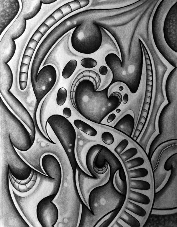 600x769 biomechanical drawings my first exploration into the world - Biomechanical Drawings
