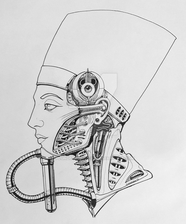 600x725 Biomechanical Egyptian - Biomechanical Drawings