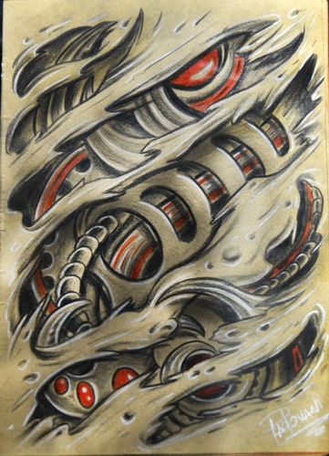 361x500 Biomechanical Drawing - Biomechanical Drawings