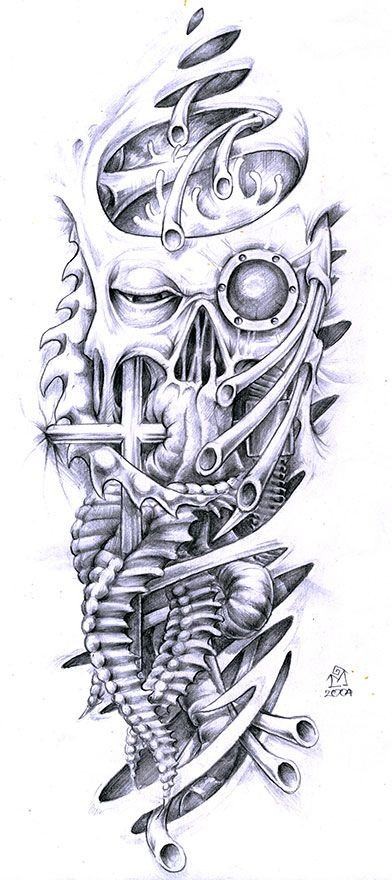 392x880 Biomechanical Tattoo Drawings Art Tattooic - Biomechanical Drawings