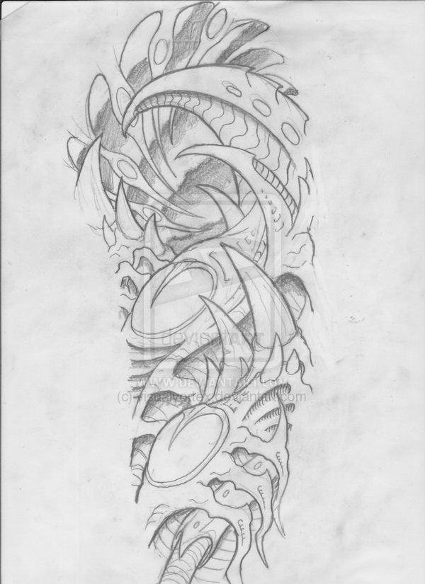 600x825 Tatoosleeve Biomechanical Tattoo, Tattoo - Biomechanical Drawings