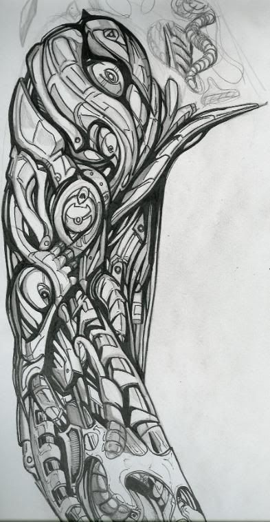393x758 Tattoos Biomechanical Tattoo Sleeve Biomechanical Drawing Tattoo - Biomechanical Drawings