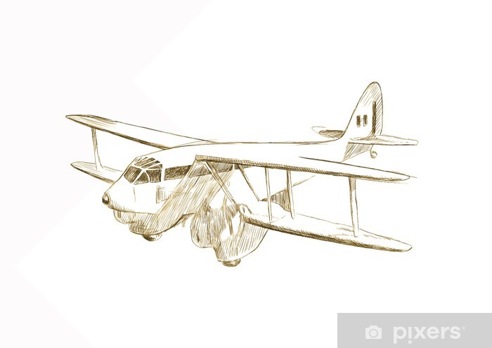 700x495 biplane aircraft - Biplane Drawing