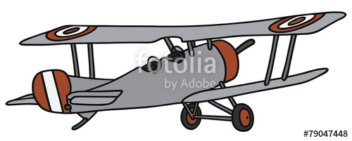 500x201 hand drawing of a vintage biplane stock image and royalty free - Biplane Drawing