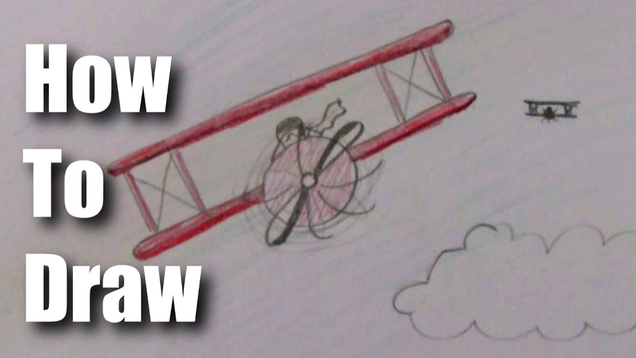 1280x720 how to draw a biplane - Biplane Drawing