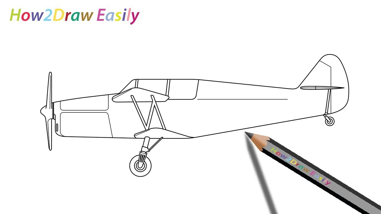 1280x720 how to draw a biplane easy step - Biplane Drawing