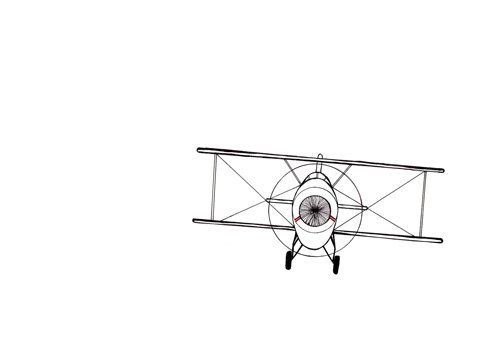 500x357 simple bi plane drawing - Biplane Drawing