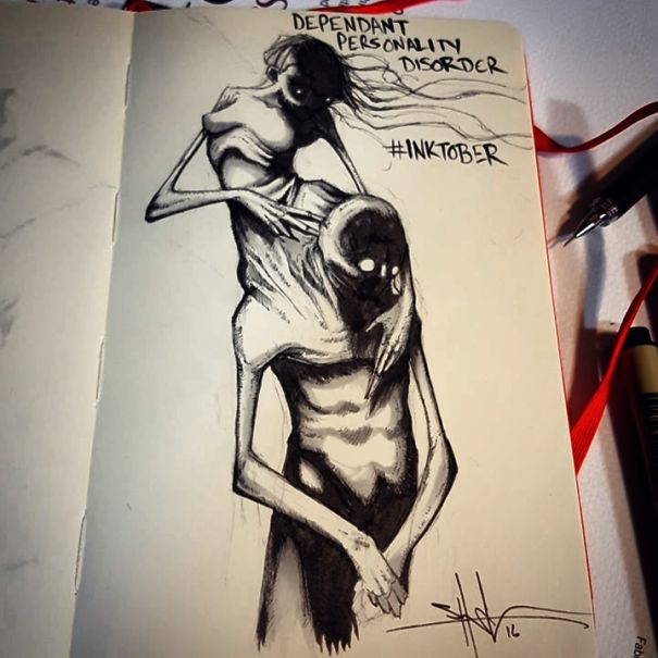 605x605 disturbing mental illness drawings high existence - Bipolar Drawings