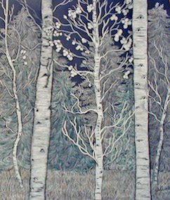 242x284 drawing birch trees on black pastel paper main avenue galleria - Birch Drawing