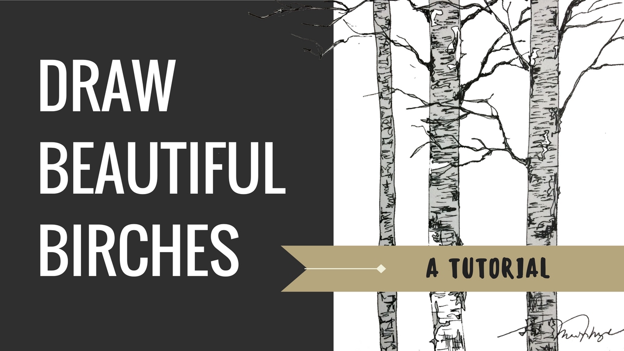 1280x720 Tutorial How To Draw A Birch Tree - Birch Tree Drawing
