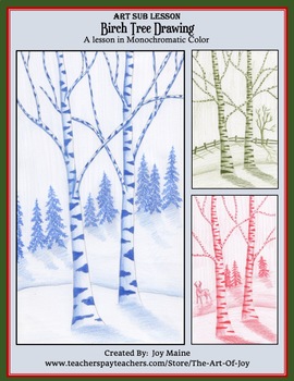 270x350 Art Sub Lesson Birch Tree Drawing - Birch Tree Drawing