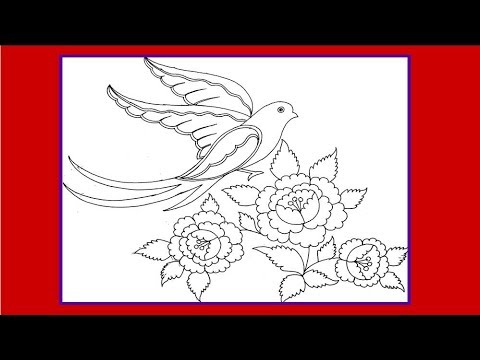 480x360 How To Draw A Bird With Flower Drawing In Minutes - Bird And Flower Drawing