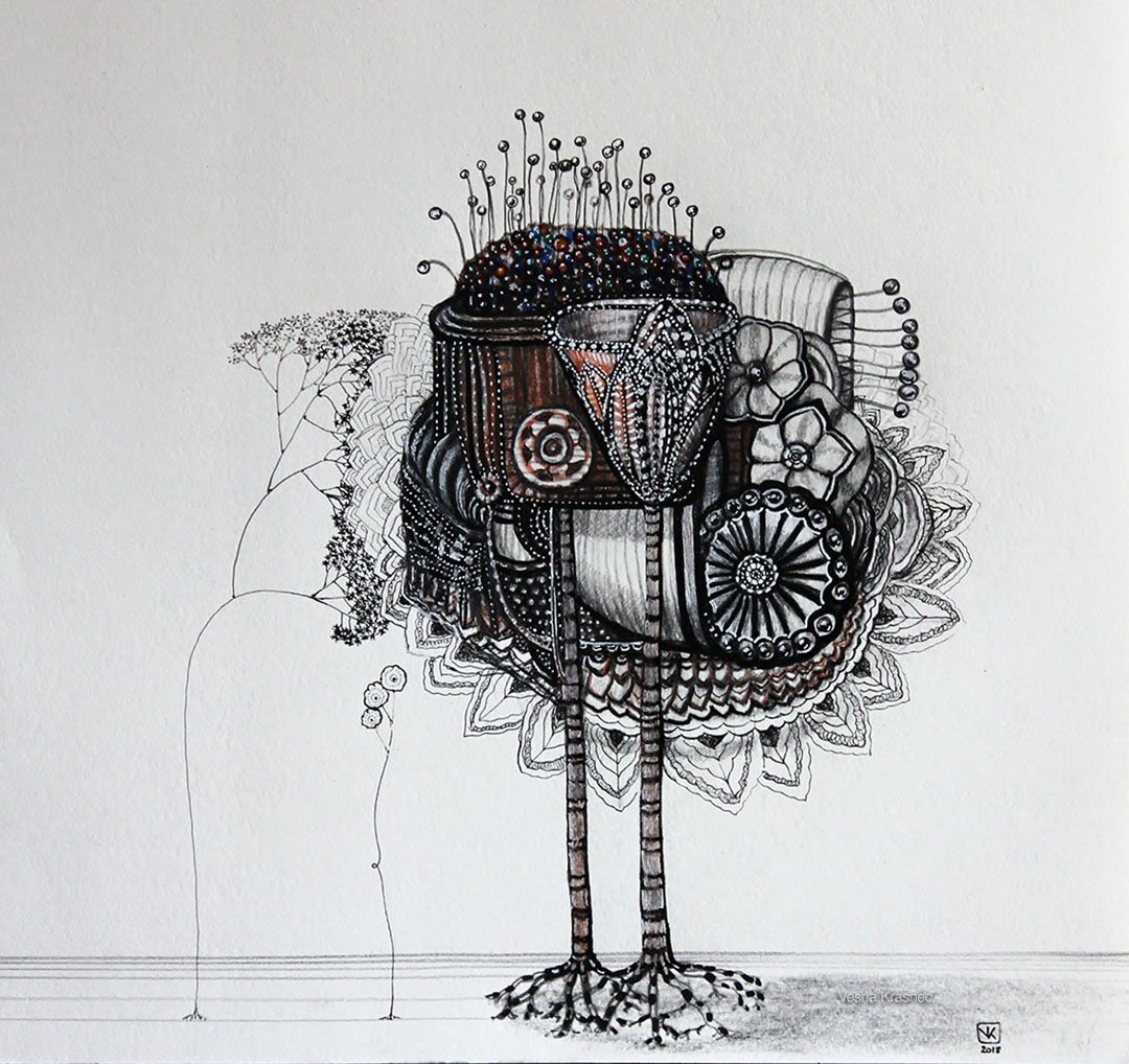 1080x1018 Bird Flower - Bird And Flower Drawing