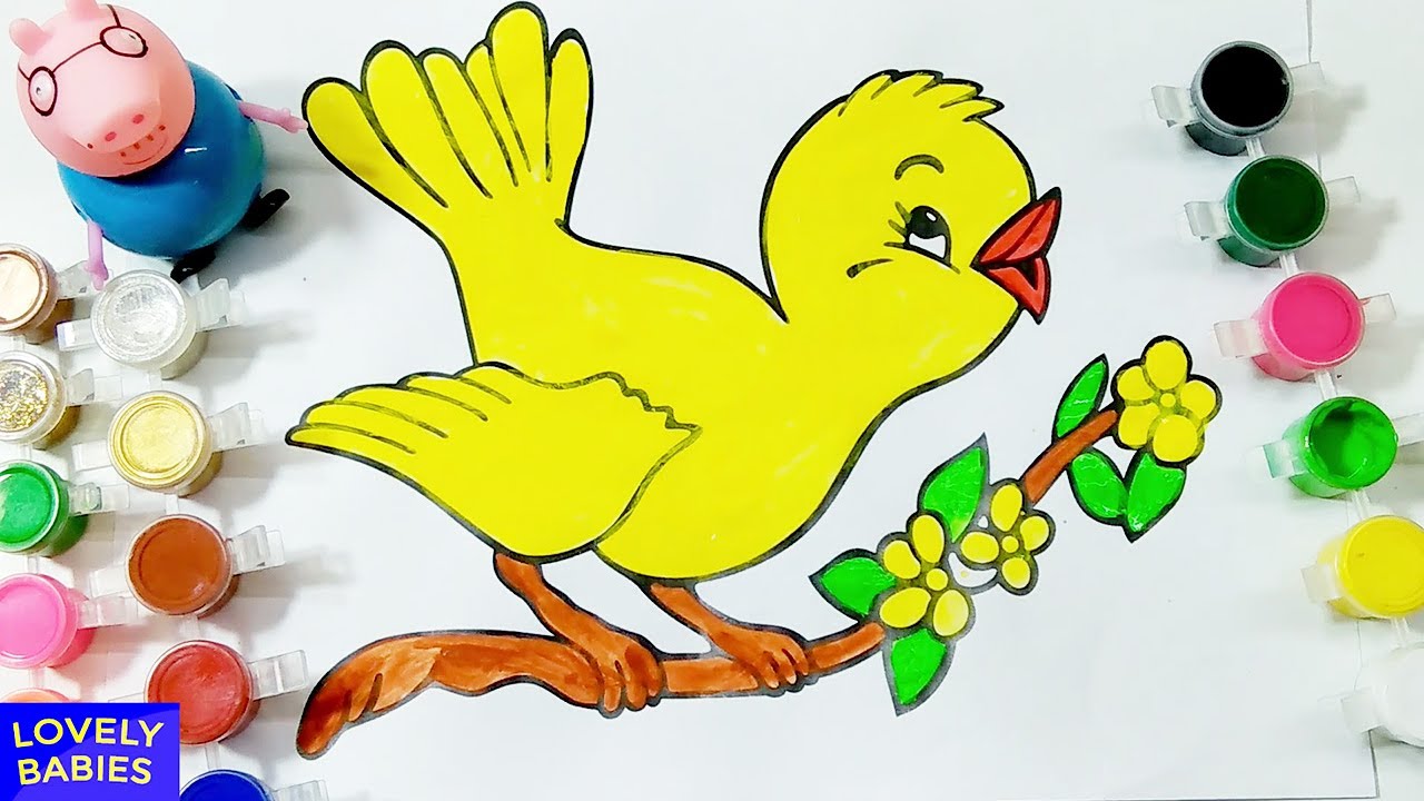 1280x720 Learn Colors With Children - Bird Drawing Book
