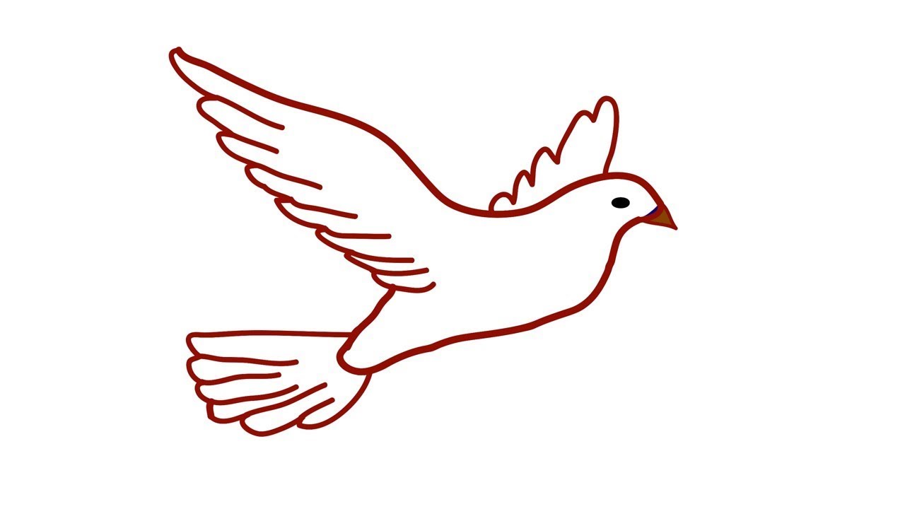 1280x720 How To Draw And Colors Flying Bird Easy Step - Bird Drawing Easy