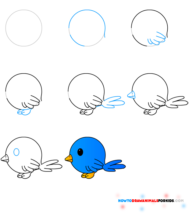 620x700 Beginning Drawing For Kids Bird For Kids Drawing At Getdrawings - Bird Drawing Step By Step